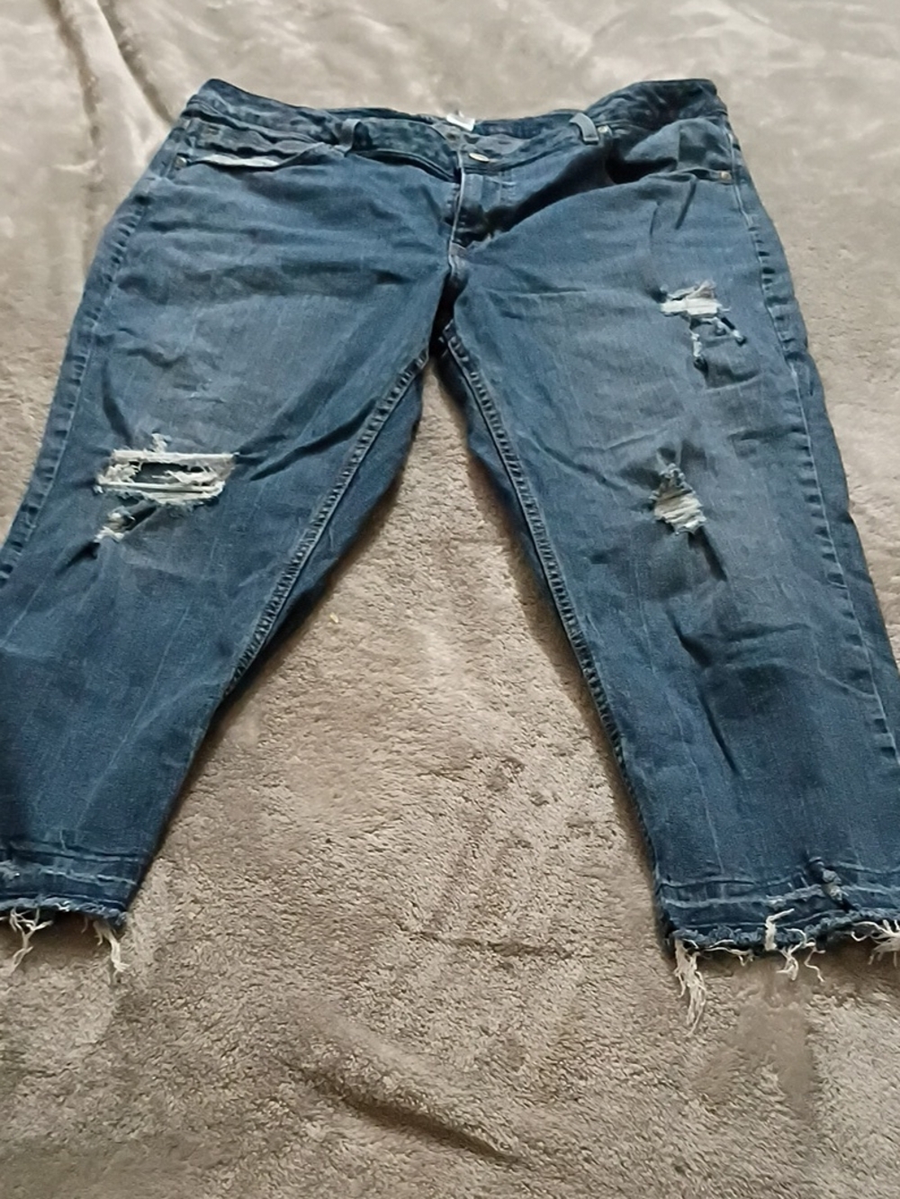 Maurices Distressed Dark Blue Ripped Jeans